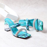 2021 High-Heeled Women Shoes New Open Toe Suit Sexy Rhinestones Europe and America Plus Size Fashion Sandals and Slippers