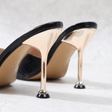2021 Summer Women Sandals Sexy Square Head Slippers Fairy Wind Open-Toed Heels Wear Party High Heels Female Shoes
