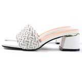 2021 Summer Women Shoes Open-Toed Square-Headed Rome Sandals Fashionable Comfortable Large Size Rhinestone Worn Outside Slippers