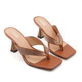 Fashion  Ladies Slippers Summer Women's Flip-Flops Shoes for Women 2021 Casual Open Toe Clear Women High Thin Heel Sandals