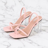 Fashion Women Shoes Sandals High Tichk Square Heel Open Toe 2021 Summer Sexy Pretty Leopard Print Shoes