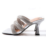 Female Sandals 2021Summer Rhinestone Cross-Border Europe USA New Sexy Wearing Flip-Flop Comfortable Thin High Heel Peep-Toe Shoe