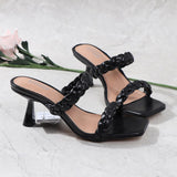 Female Sandals Slippers Twist Braided 7CM High-Thin-Heeled Sexy Fashion All-Match Women Shoes