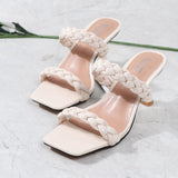 Female Sandals Slippers Twist Braided 7CM High-Thin-Heeled Sexy Fashion All-Match Women Shoes