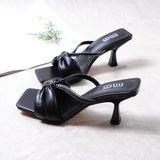 Women Shoes Summer 2021 Cross-Border New Style Stiletto Thin Heels Open Toe Large Comfortable Fairy Fashion Sandals