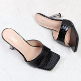 High Thin Heel Sandals Slippers For Women 2021 Summer Autumn New Temperament Square Head Sexy Fairy Wind Fashion Women Shoes