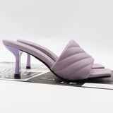 Women's Slippers Fashion Weaving Ladies High Heel  Outdoor Casual Slippers PU Leather Female Beach Shoe Women Summer Flip Flops