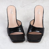 High Thin Heel Sandals Slippers For Women 2021 Summer Autumn New Temperament Square Head Sexy Fairy Wind Fashion Women Shoes