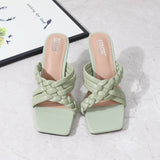 Women's Shoes New Summer 2021 Fashion All-Around Thin High Heels Sandals for Women Fashion Comfortable Wear Large Size Slipper