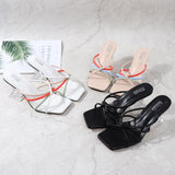 Women Shoes 2021 New Fashion Elegant Banquet High-heel Sandals Large Size Hollow Open-toed Crystal Wear Women's Slippers