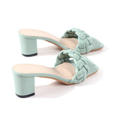 Women's Shoes Sandals Slippers Braided Square Thick-Heels Open-Toe Comfortable 7CM All-Match Summer Outer-Wear-Resistant