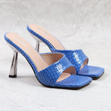 High Thin Heel Sandals Slippers For Women 2021 Summer Autumn New Temperament Square Head Sexy Fairy Wind Fashion Women Shoes