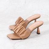 Hot Selling Women Shoes European American Style Summer One-Word All-Match Sandals for Women High Heel Open-Toe Fashion Slippers