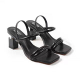 Roman Sandals Gladiator Square Head Thick Middle 7CM Heel 2021 Summer Autumn New Fashion Comfortable Wearing Outside Women Shoes