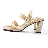 Roman Sandals Gladiator Square Head Thick Middle 7CM Heel 2021 Summer Autumn New Fashion Comfortable Wearing Outside Women Shoes