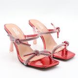 Sandals Women Thin High Heels Knotted Shoelaces Open-Toed Women Shoes 2021 Summer High-End Sexy Sandals Ladies Party Shoes