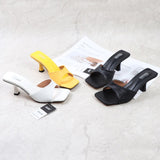 Shoe Women 2021 European and USA Thin Medium Heel Summer Fashion Open Toe Slippers Comfortable Large Size Outside Wear Sandals