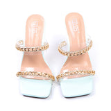 Shoes for Women Summer 2021 Open Toe High Heel Europe and United States Sexy One Word Rhinestone Sandals Big Size Outside Wear