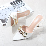 Stiletto Women Shoes High Thin Heel 2021 Summer Western Sexy Pointed Sandals Open Toes Wear Out Party Elegant Fashion Slippers