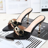 Stiletto Women Shoes High Thin Heel 2021 Summer Western Sexy Pointed Sandals Open Toes Wear Out Party Elegant Fashion Slippers