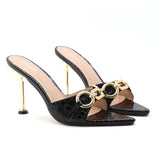 Stiletto Women Shoes High Thin Heel 2021 Summer Western Sexy Pointed Sandals Open Toes Wear Out Party Elegant Fashion Slippers