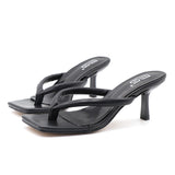 Womem Flip-Flops Plastic Shoelaces Sandals High Thin Heels Open-Toed 2021 Summer Fashion Sexy Shoes
