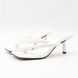 Womem Flip-Flops Plastic Shoelaces Sandals High Thin Heels Open-Toed 2021 Summer Fashion Sexy Shoes