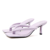 Womem Flip-Flops Plastic Shoelaces Sandals High Thin Heels Open-Toed 2021 Summer Fashion Sexy Shoes