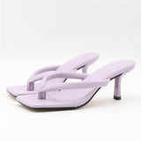 Womem Flip-Flops Plastic Shoelaces Sandals High Thin Heels Open-Toed 2021 Summer Fashion Sexy Shoes