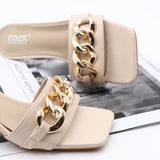 Women Sandals 2021 Summer New Women Stiletto Fine Heel Slipper Female One Word Belt Fashion 7cm High-Heel Shoes Free Shipping