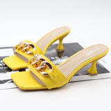 Women Sandals 2021 Summer New Women Stiletto Fine Heel Slipper Female One Word Belt Fashion 7cm High-Heel Shoes Free Shipping