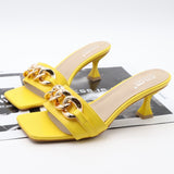 Women Sandals 2021 Summer New Women Stiletto Fine Heel Slipper Female One Word Belt Fashion 7cm High-Heel Shoes Free Shipping