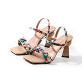 Women Sandals Summer 2021 Sex Fancy High Heel One Word Band Slippers Europe And The US Fashion Plus Size Comfortable Wome Shoes