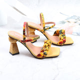 Women Sandals Summer 2021 Sex Fancy High Heel One Word Band Slippers Europe And The US Fashion Plus Size Comfortable Wome Shoes