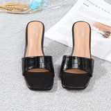 Women Shoes 2021 New Summer Fashion Sexy Lady Slippers A Word of All-Match Simple 7CM High-Heeled Female Sandals
