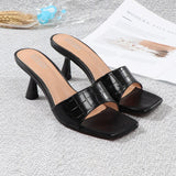 Women Shoes 2021 New Summer Fashion Sexy Lady Slippers A Word of All-Match Simple 7CM High-Heeled Female Sandals