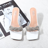 Women Shoes One Word Summer 2021 Fairy Wind Transparent Straps Open Toe Sandals Simple and Comfortable Outdoor Party Slippers