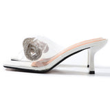 Women Shoes One Word Summer 2021 Fairy Wind Transparent Straps Open Toe Sandals Simple and Comfortable Outdoor Party Slippers