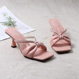 Women Shoes Summer 2021 Cross-Border New Style Stiletto Thin Heels Open Toe Large Comfortable Fairy Fashion Sandals