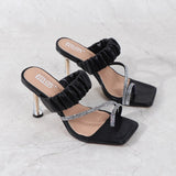 Women Shoes2021 Summer New Style Fashion Flip-Flop Comfortable Versatile Water Diamond Wear Elastic Thin Belt Sexy Women Sandals