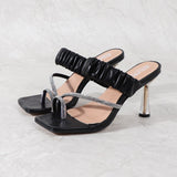 Women Shoes2021 Summer New Style Fashion Flip-Flop Comfortable Versatile Water Diamond Wear Elastic Thin Belt Sexy Women Sandals