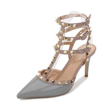 Women's Sandals European and American Fashion Pointed Pu Crystal High-Thin-Heel Sandals Party Elegant Sexy Roman Shoes