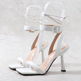 Women's Shoes 2021 Summer Europe and The US Thin High Heel Ankle Strap Fashion Sandals Comfortable Thin Belt Sexy Heel Nightclub