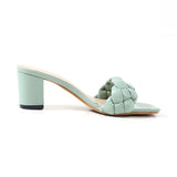 Women's Shoes Sandals Slippers Braided Square Thick-Heels Open-Toe Comfortable 7CM All-Match Summer Outer-Wear-Resistant