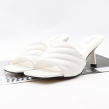 Women's Slippers Fashion Weaving Ladies High Heel  Outdoor Casual Slippers PU Leather Female Beach Shoe Women Summer Flip Flops