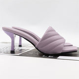 Women's Slippers Fashion Weaving Ladies High Heel  Outdoor Casual Slippers PU Leather Female Beach Shoe Women Summer Flip Flops