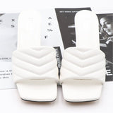 Women's Slippers Fashion Weaving Ladies High Heel  Outdoor Casual Slippers PU Leather Female Beach Shoe Women Summer Flip Flops